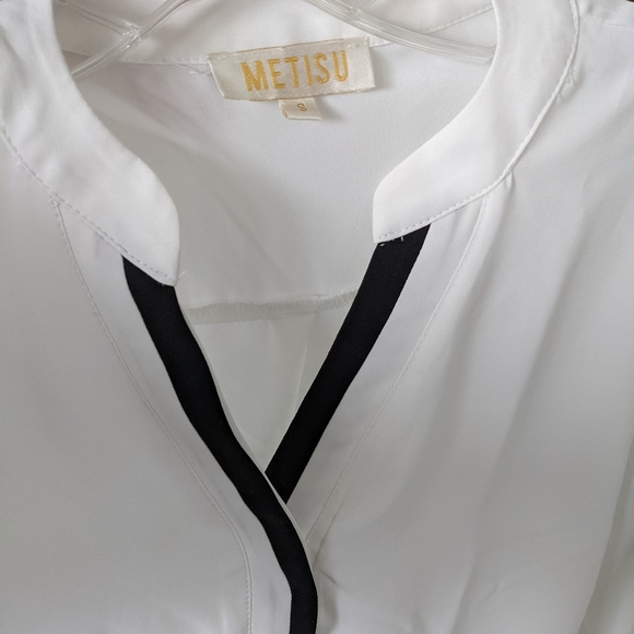 White long sleeve work blouse S - Picture 3 of 4